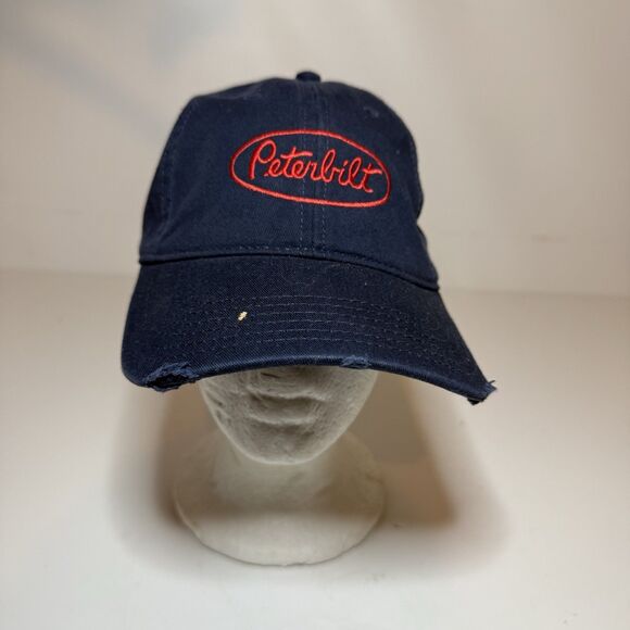 Peterbilt Hat Cap Strap Back Trucks Mens Trucker Hat Distressed OSFM - Picture 1 of 8